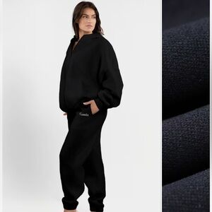 Oversized Midnight Black Comfrt Cloud Zip Hoodie- Unisex